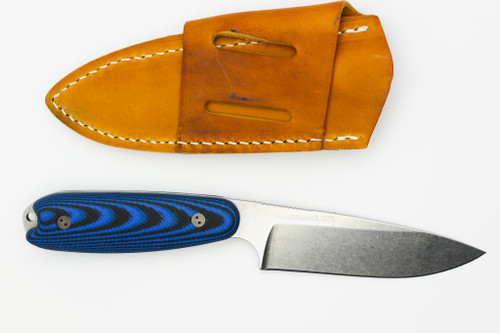 Bradford Knives: Guardian 3.5XL - AEB-L - Sabre Grind - Stonewash Finish - Black & Blue G10 Handle