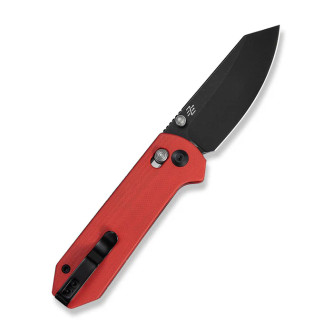 CIVIVI Yonder - Black Stonewashed 14C28N Blade - Crossbar Lock - Red G10 Handle CIVIVI Yonder - Black Stonewashed 14C28N Blade - Crossbar Lock - Red G10 Handle