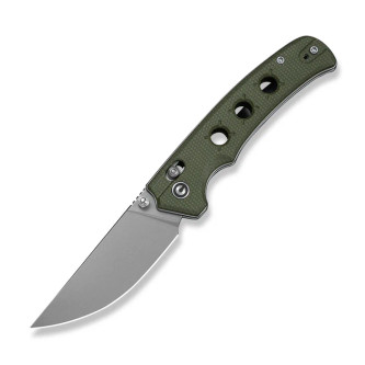 CIVIVI Noctis - Stonewashed Nitro-V Blade  - Crossbar Lock - Olive Canvas Micarta Handle