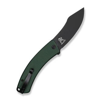 CIVIVI - Outlaw MUK - 3.47" Black Stonewashed 14C28N Blade  - Button Lock - Teal Green G10 Handle