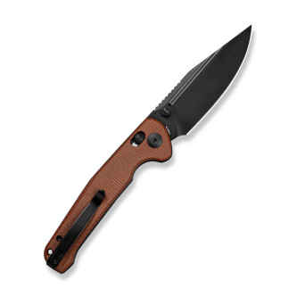 Sencut - Glenspar - 3.45" Black 9Cr18MoV Steel Folding Blade w/ Brown Canvas Micarta Handle Sencut - Glenspar - 3.45" Black 9Cr18MoV Steel Folding Blade w/ Brown Canvas Micarta Handle