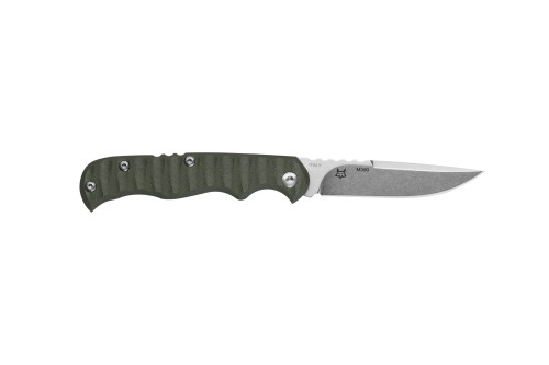 TOPS Knives: TEX Creek Slipjoint, 2.38" Tumble Finish M390 Steel Folding Knife W/ OD Green G10 Handle