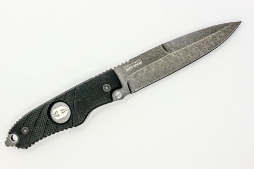 Hoffner Knives: Hand Spear - 5" Black 440C Stainless Steel Fixed Blade Knife - Black G10 Handle Hoffner Knives: Hand Spear - 5" Black 440C Stainless Steel Fixed Blade Knife - Black G10 Handle