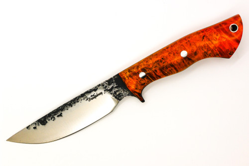 Lon Humphrey Custom Iron Reaper, Saber Grind, Fixed Blade, Knife w/ Double Dye Box Elder Burl Handle - #46 Lon Humphrey Custom Iron Reaper, Saber Grind, Fixed Blade, Knife w/ Double Dye Box Elder Burl Handle - #46