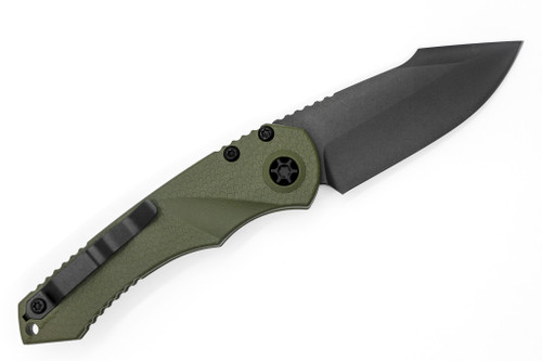 Heretic Knives - Mini Pariah - Auto - 3.36" Magnacut Steel Black DLC Blade W/ OD Green Handle