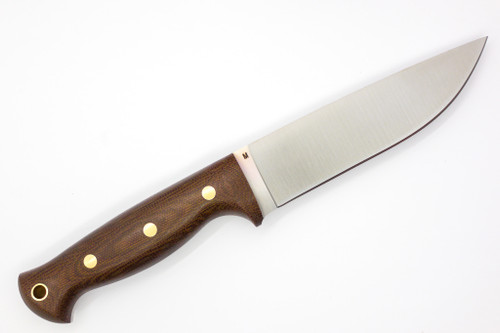 LT Wright Knives: Forest Trail - MagnaCut Steel - Flat - Rustic Brown Micarta Handle - Matte
