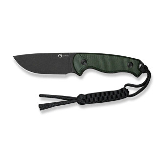 CIVIVI - Timberbark - 3.2" Black Stonewashed 14C28N Fixed Blade W/ Green Canvas Micarta Handle CIVIVI - Timberbark - 3.2" Black Stonewashed 14C28N Fixed Blade W/ Green Canvas Micarta Handle