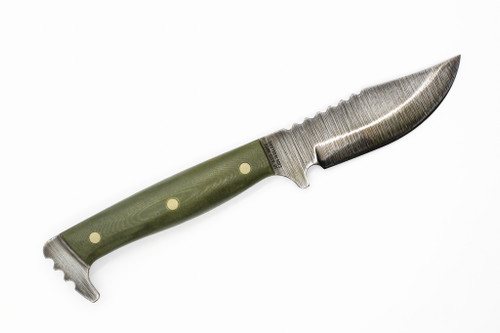 Drifter Blades - Kraken - 3" Stonewash 80CRV2 Steel Fixed Blade W/ OD Green & Tan G10 and Brown Leather Sheath Drifter Blades - Kraken - 3" Stonewash 80CRV2 Steel Fixed Blade W/ OD Green & Tan G10 and Brown Leather Sheath