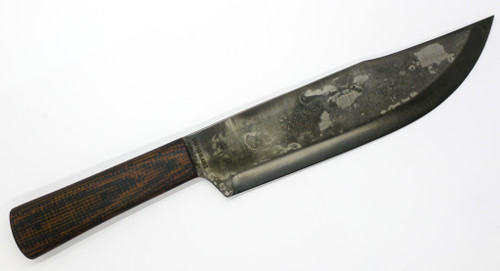 Drifter Blades - Mando Edition Mountain Bowie - 9" Stonewash 80CRV2 Steel Fixed Blade W/ Black Linen W/ Brown Burlap Handle and Leather Sheath Drifter Blades - Mando Edition Mountain Bowie - 9" Stonewash 80CRV2 Steel Fixed Blade W/ Black Linen W/ Brown Burlap Handle and Leather Sheath