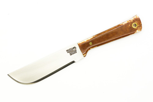 Woods Monkey - Widdle Chete by L.T. Wright - AEB-L Steel - Convex Machete Grind - Satin Finish - Brown Bone Handle - 3