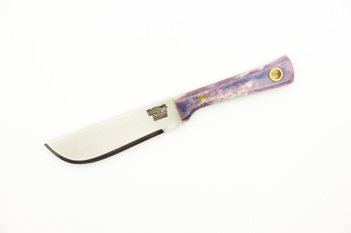 Woods Monkey - Lil Widdle Chete by L.T. Wright - AEB-L Steel - Convex Machete Grind - Satin Finish - Blue Bone Handle - 1
