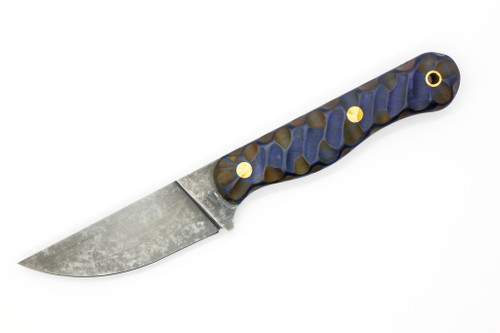 Bone River Co. - All Terrain - 3.1" 80CrV2 Steel W/ Blue & Black Micarta Handle