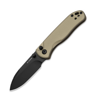 Kizer Knives - Drop Bear 2 - 2.97" Black DLC Nitro-V Blade W/ Tan Aluminum Handle