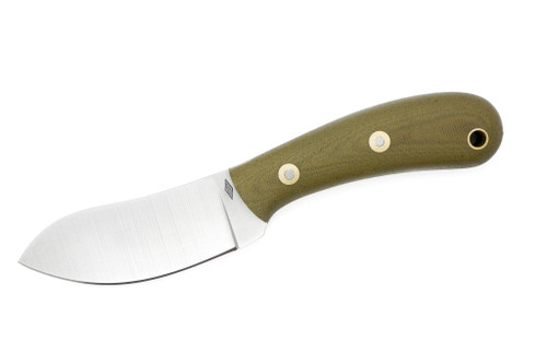 Battle Horse Knives - Camp Muk - 01 Steel Fixed Blade w/ Green Canvas Micarta Handle