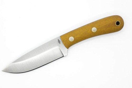 Battle Horse Knives - Patriout Scout - 01 Steel Fixed Blade w/ Natural Canvas Micarta Handle