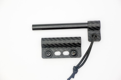 TKC Fire Starter Kit - Black Carbon Fiber Kydex Holder and Handle
