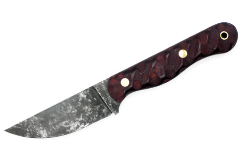 Bone River Co. - All Terrain - 3.1" 80CrV2 Steel W/ Maroon Canvas Micarta Handle