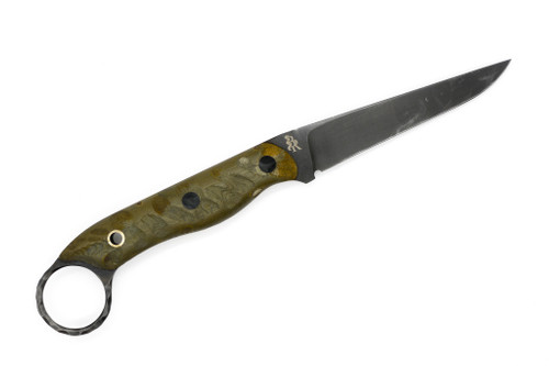 Bone River Co. - Serpo - 3.5" 52100 Steel W/ Green Linen Micarta Handle