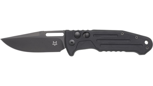 Fox Knives - New Smarty - 3.35"  Automatic Black PVD N690Co Steel Folding Clip Point Blade w/ Black Anodized Aluminum Handle