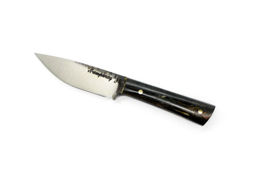 Lon Humphrey Custom Whitetail - Flat Grind, Fixed Blade, Knife w/ Storm Maple - 2