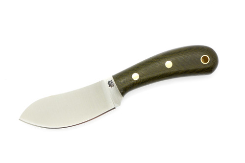 LT Wright Knives Camp MUK - Flat Grind - A2 Steel - Green Micarta - Matte