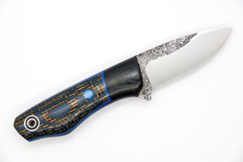 Fiddleback Forge, Andy Roy - Snowbill - Bolstered Blue Jean Burlap Handle - Tapered A2 Steel Fiddleback Forge, Andy Roy - Snowbill - Bolstered Blue Jean Burlap Handle - Tapered A2 Steel