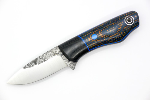 Fiddleback Forge, Andy Roy - Snowbill - Bolstered Blue Jean Burlap Handle - Tapered A2 Steel