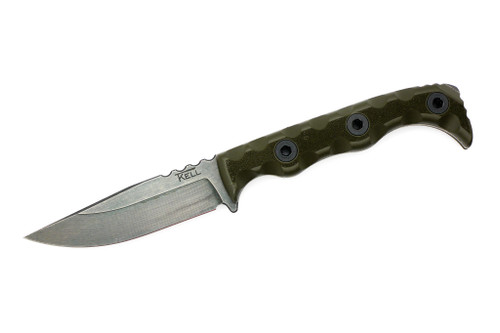 T.Kell Knives: Agent 005 - 3.25" Nickle Boron 80CRV2 Steel Blade w/ OD Green Battlelock Handle
