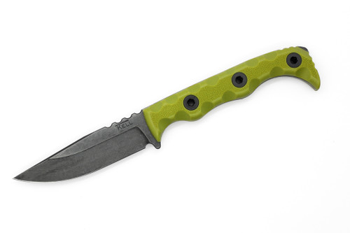 T.Kell Knives: Agent 005 - 3.25" Nickle Boron 80CRV2 Steel Blade w/ Lime Green Battlelock Handle