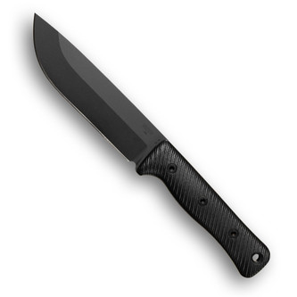 Reiff Knives: F6 GEN2 - Leuku Survival Knife - Fixed Blade - CPM 3V, Saber, Black DLC, Black G10 Handle