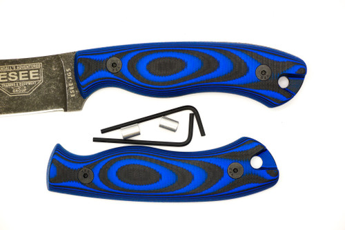 TKC G10 Handle for ESEE JG5 - Blue & Black 2x2