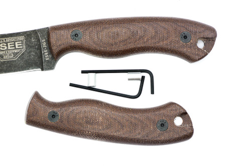 TKC Handle for ESEE JG5 - Brown Canvas Micarta