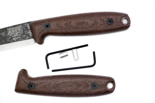 TKC:  Canvas Micarta Handle for ESEE RB3 - Brown Canvas Micarta