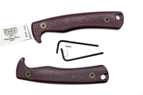 TKC Handle for ESEE AGK - Double Red Canvas Micarta