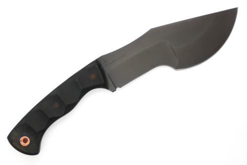 Dave Wenger Blades: Tracker - CPM 3V Steel - Without Sawtooth - Sculpted Black Canvas Micarta Handle - Kydex Sheath