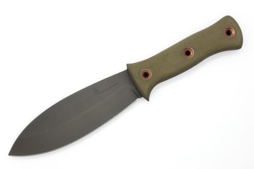 Dave Wenger Blades: Smatchet - 6" CPM-3V Steel Blade -OD Green Canvas Micarta W/ Brown Liners Handle - Kydex Sheath