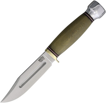 Bark River Knives: Gladstone Hunter - CPM-154 Steel, Fixed Blade Knife w/ Green Linen Micarta Handle