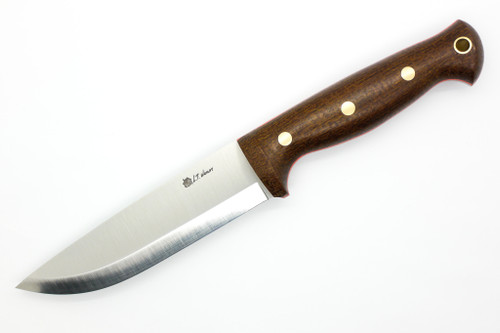 LT Wright Knives Forest Trail - A2 Steel - Scandi Grind - Brown Burlap W/ Orange Liners Handle - Matte Finish