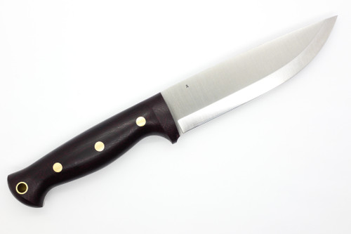 LT Wright Knives Forest Trail - A2 Steel - Scandi Grind - Double Red Canvas Micarta Handle - Matte Finish