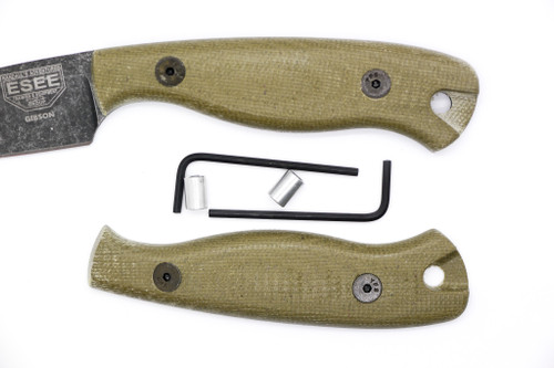 TKC Handle for ESEE JG3 - Green Canvas Micarta