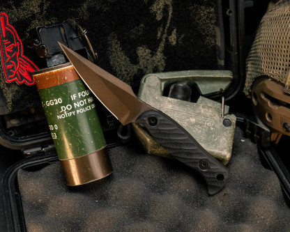 Half Face Blades - Gulo Gulo - Black G10, Midnight Bronze Cerakote, Allen Bolts, Textured Grip