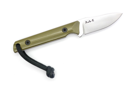 JP Bladesmithing - Fang EDC- 2.25" AEB-L Fixed Blade W/ OD Green G10 Handle & Black Kydex Sheath