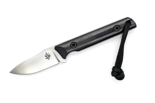 JP Bladesmithing - Fang EDC- 2.25" AEB-L Fixed Blade W/ Black G10 Handle & Black Kydex Sheath