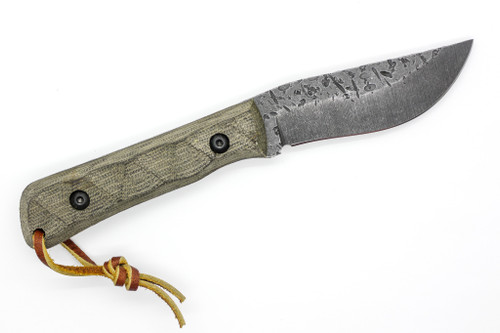 Bald Man Knife & Tool - Serpico - 3.2" 80CRV2 Fixed Blade W/ Olive Micarta Handle & Black Kydex Sheath