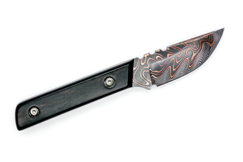 Bald Man Knife & Tool - Thicker Clipper - 2.25" Baker Forge Fury Fixed Blade W/ African Blackwood Handle & Tan Kydex Sheath Bald Man Knife & Tool - Thicker Clipper - 2.25" Baker Forge Fury Fixed Blade W/ African Blackwood Handle & Tan Kydex Sheath