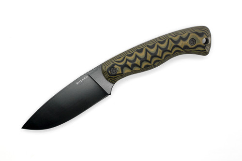 Anthem Knife & Implement - NO. 76 - 3.375" Black Cerakote 52100 Steel Fixed Blade W/ Camo G10 Handle