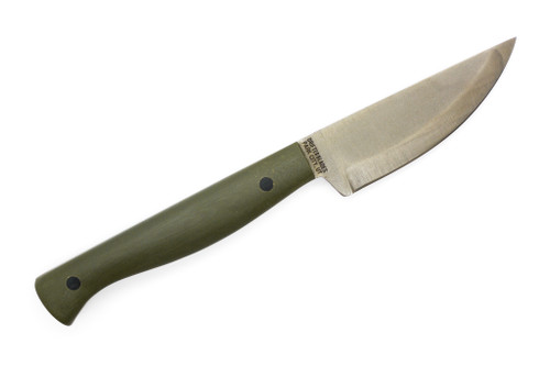 Drifter Blades - Backcountry - 3.25" Magnacut Steel Fixed Blade W/ OD Green G10 Handle and Leather Sheath Drifter Blades - Backcountry - 3.25" Magnacut Steel Fixed Blade W/ OD Green G10 Handle and Leather Sheath