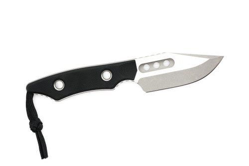 Heretic Knives - Kobold - Fixed Blade - 2.5" Battleworn Magnacut Steel Bowie Blade W/ Black G10 Handle