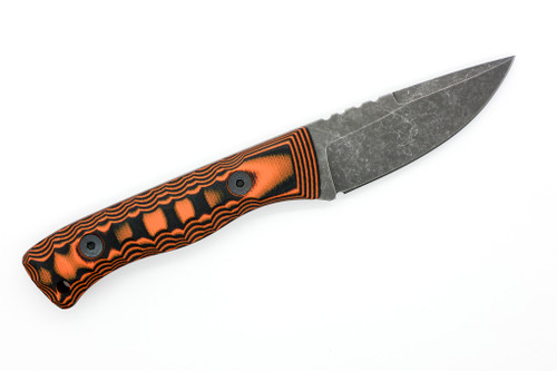 Knives By Nuge - Cub - 2.75" Tumbled Finished CPM-154 Stainless Steel Blade W/ TKC Exclusive Orange & Black G-10 Handle