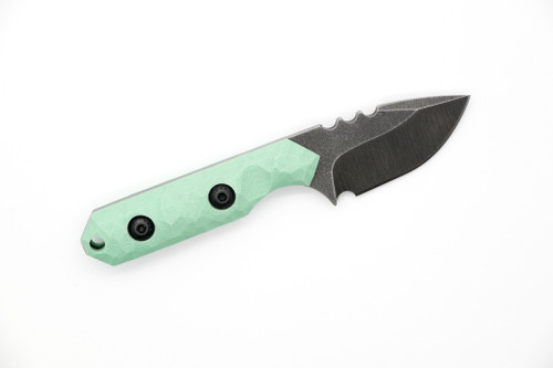 Tactical Pterodactyl Knives - Mini Camper - 1.75" Magnacut Fixed Blade W/ Teal G10 Handle & Black Kydex Sheath